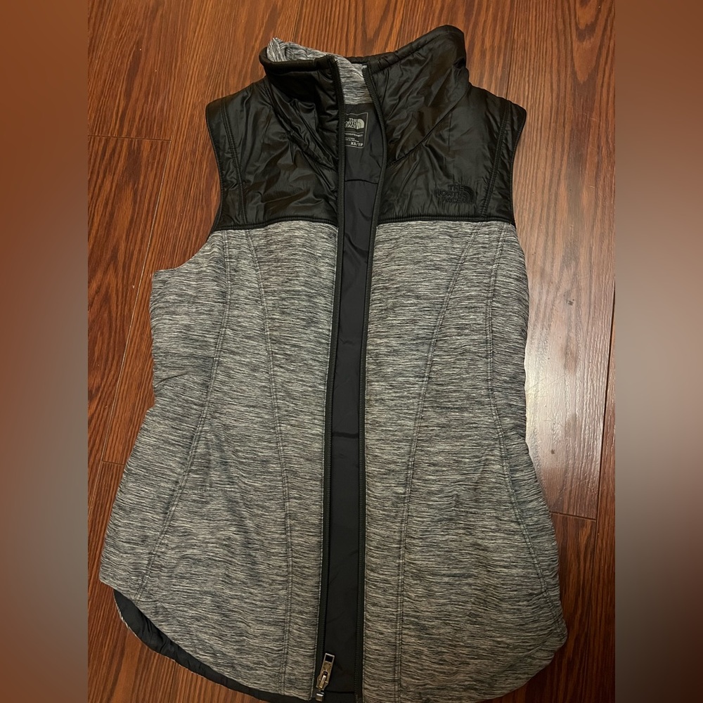 Womens black and Heather gray The North Face vest
